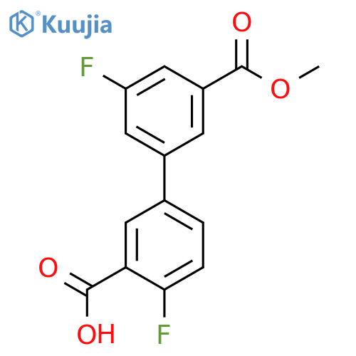 2-Fluoro-5-(3-fluoro-5-methoxycarbonylphenyl)benzoic acid structure