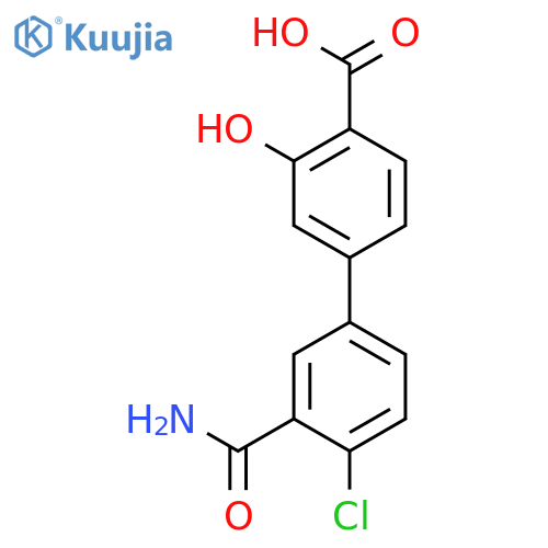 4-(3-Carbamoyl-4-chlorophenyl)-2-hydroxybenzoic acid structure