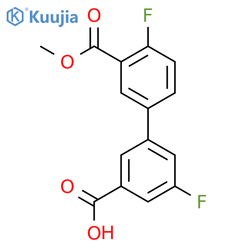 5-Fluoro-3-(4-fluoro-3-methoxycarbonylphenyl)benzoic acid structure