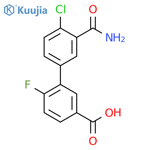3-(3-Carbamoyl-4-chlorophenyl)-4-fluorobenzoic acid structure