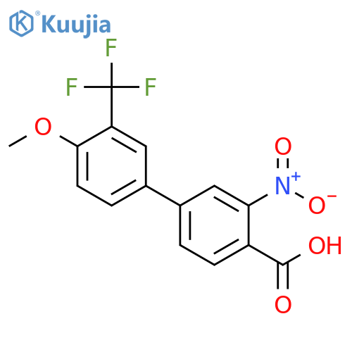 4-(4-Methoxy-3-trifluoromethylphenyl)-2-nitrobenzoic acid structure