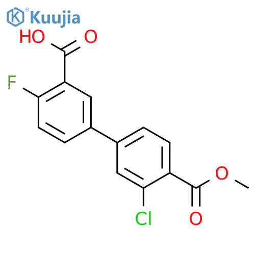 5-(3-Chloro-4-methoxycarbonylphenyl)-2-fluorobenzoic acid structure