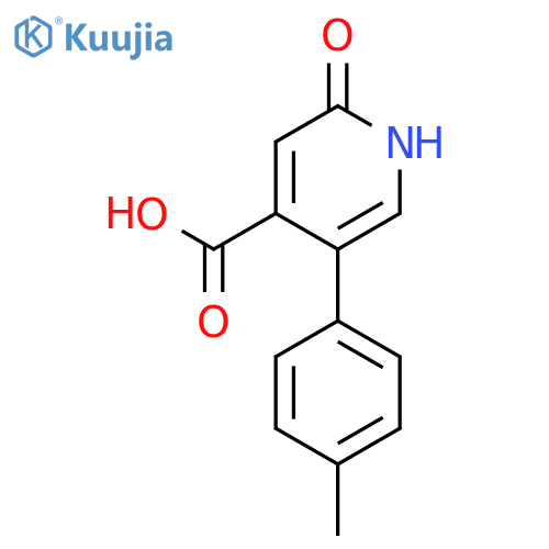 2-Hydroxy-5-(4-methylphenyl)isonicotinic acid structure