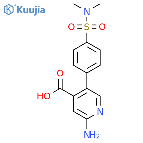 2-Amino-5-(4-N,N-dimethylsulfamoylphenyl)isonicotinic acid structure