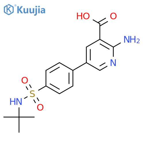 2-Amino-5-(4-T-butylsulfamoylphenyl)nicotinic acid structure