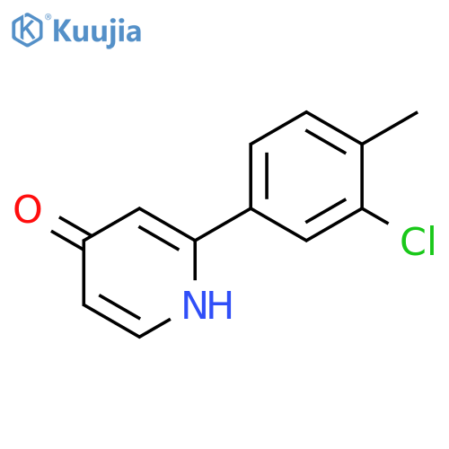 2-(3-Chloro-4-methylphenyl)-4-hydroxypyridine structure