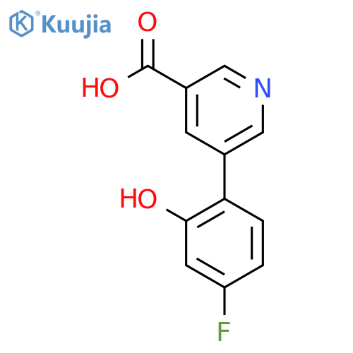 5-(4-Fluoro-2-hydroxyphenyl)pyridine-3-carboxylic acid structure