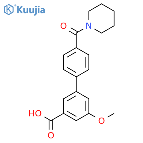 5-Methoxy-3-4-(piperidinocarbonyl)phenylbenzoic acid structure