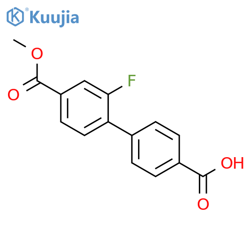 4-(2-Fluoro-4-methoxycarbonylphenyl)benzoic acid structure