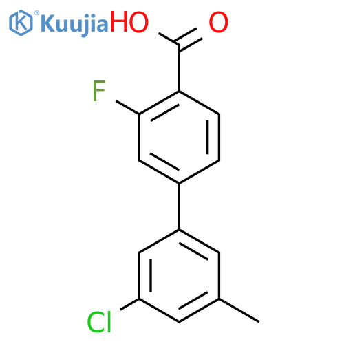 4-(3-Chloro-5-methylphenyl)-2-fluorobenzoic acid structure