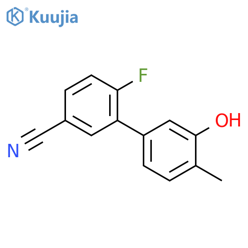 [1,1'-Biphenyl]-3-carbonitrile, 6-fluoro-3'-hydroxy-4'-methyl- structure
