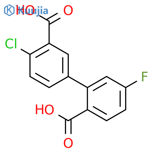 2-(3-Carboxy-4-chlorophenyl)-4-fluorobenzoic acid structure