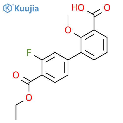3-[4-(Ethoxycarbonyl)-3-fluorophenyl]-2-methoxybenzoic acid structure