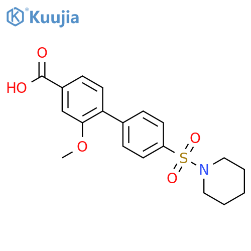 3-Methoxy-4-[4-(piperidin-1-ylsulfonyl)phenyl]benzoic acid structure