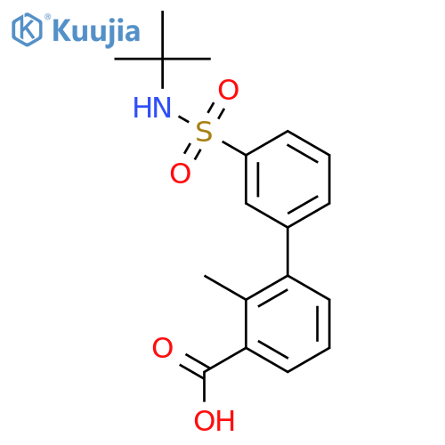 3-[3-(Tert-butylsulfamoyl)phenyl]-2-methylbenzoic acid structure