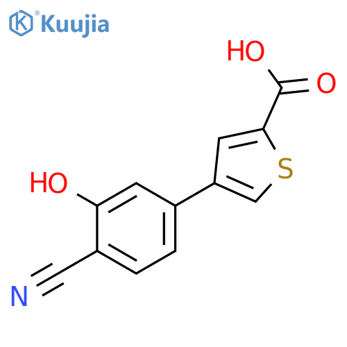 4-(4-Cyano-3-hydroxyphenyl)thiophene-2-carboxylic acid structure