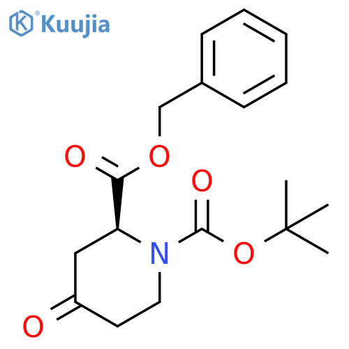 4-oxo-1-(tert-butoxycarbonyl)piperidine-2(S)-carboxylic acid benzyl ester structure