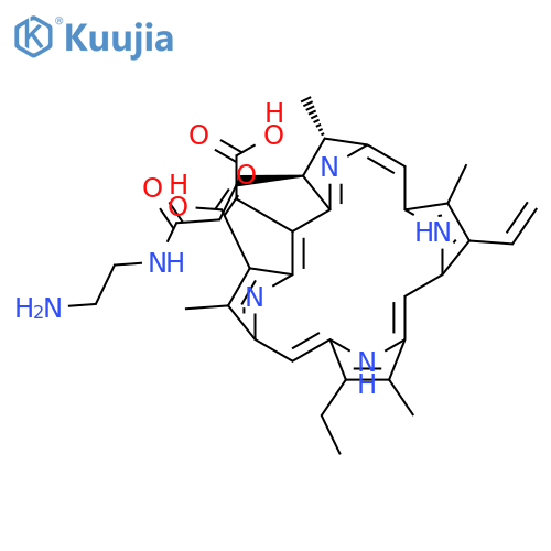 21H,23H-Porphine-5-aceticacid,7-[3-[(2-aminoethyl)amino]-3-oxopropyl]-3-carboxy-13-ethenyl-18-ethyl-7,8-dihydro-2,8,12,17-tetramethyl-,(7S,8S)- (9CI) structure