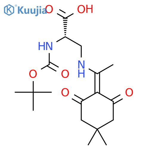 Na-Boc-Nb-(4,4-dimethyl-2,6-dioxocyclohex-1-ylidene)ethyl-L-2,3-diaminopropionic acid structure