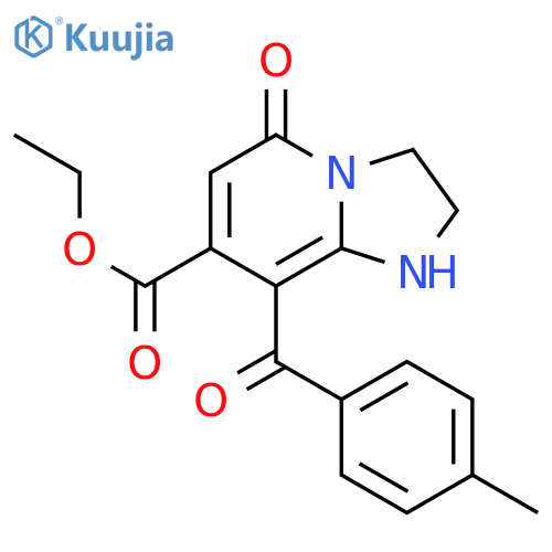 Ethyl 8-(4-methylbenzoyl)-5-oxo-1,2,3,5-tetrahydroimidazo[1,2-a]pyridine-7-carboxylate structure