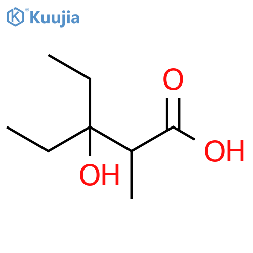 3-ethyl-3-hydroxy-2-methylpentanoic acid structure