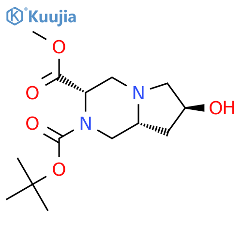 2-tert-butyl 3-methyl (3S,7S,8aR)-7-hydroxy-octahydropyrrolo[1,2-a]piperazine-2,3-dicarboxylate structure