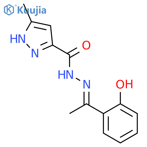 N'-[(1E)-1-(2-hydroxyphenyl)ethylidene]-3-methyl-1H-pyrazole-5-carbohydrazide structure