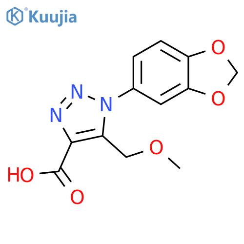 1-(1,3-benzodioxol-5-yl)-5-(methoxymethyl)-1H-1,2,3-triazole-4-carboxylic acid structure