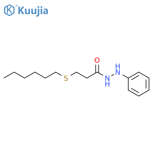 Propanoic acid,3-(hexylthio)-, 2-phenylhydrazide structure