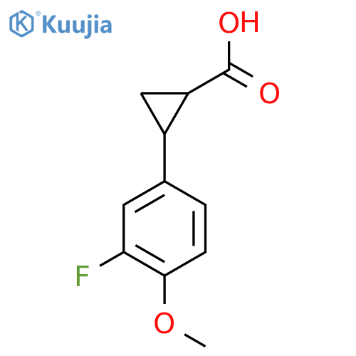 2-(3-Fluoro-4-methoxyphenyl)cyclopropane-1-carboxylic acid structure