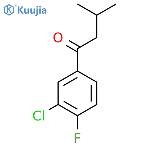 1-(3-chloro-4-fluorophenyl)-3-methylbutan-1-one structure