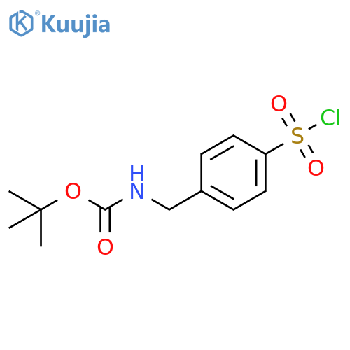 tert-butyl N-{4-(chlorosulfonyl)phenylmethyl}carbamate structure