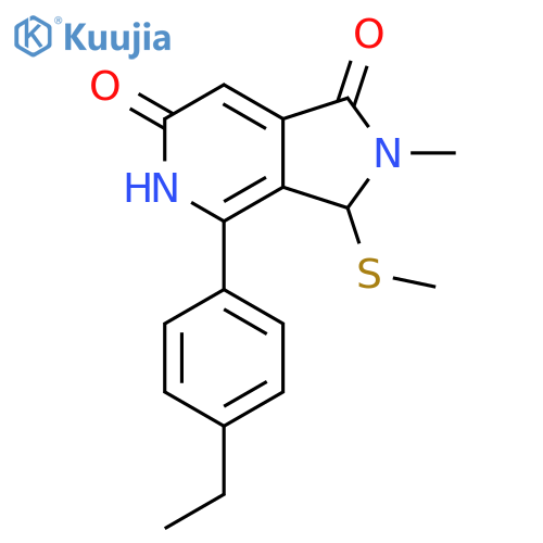 4-(4-Ethyl-phenyl)-2-methyl-3-methylsulfanyl-3,5-dihydro-2H-pyrrolo[3,4-c]pyridine-1,6-dione structure