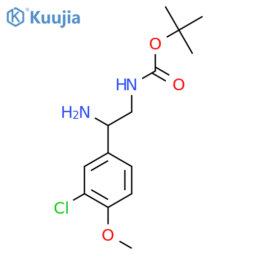 tert-butyl N-2-amino-2-(3-chloro-4-methoxyphenyl)ethylcarbamate structure
