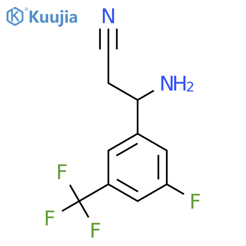 3-AMINO-3-[3-FLUORO-5-(TRIFLUOROMETHYL)PHENYL]PROPANENITRILE structure