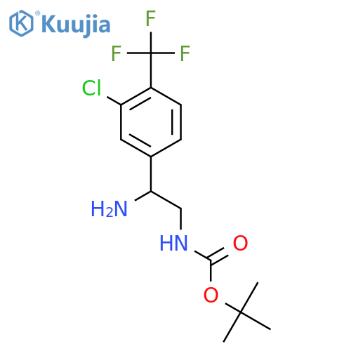 tert-butyl N-{2-amino-2-3-chloro-4-(trifluoromethyl)phenylethyl}carbamate structure