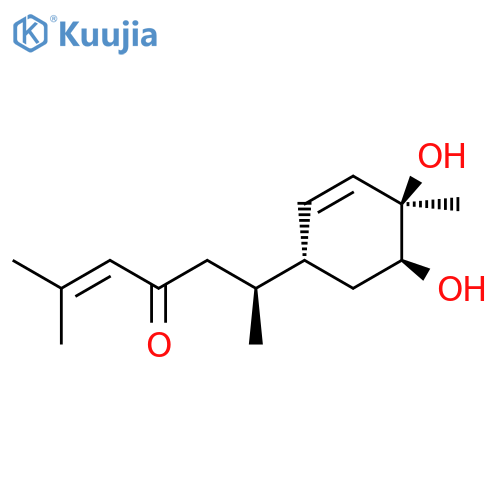 2-Hepten-4-one, 6-[(1R,4R,5S)-4,5-dihydroxy-4-methyl-2-cyclohexen-1-yl]-2-methyl-, (6S)- structure