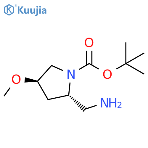 (2S,4R)-tert-butyl 2-(aminomethyl)-4-methoxypyrrolidine-1-carboxylate structure