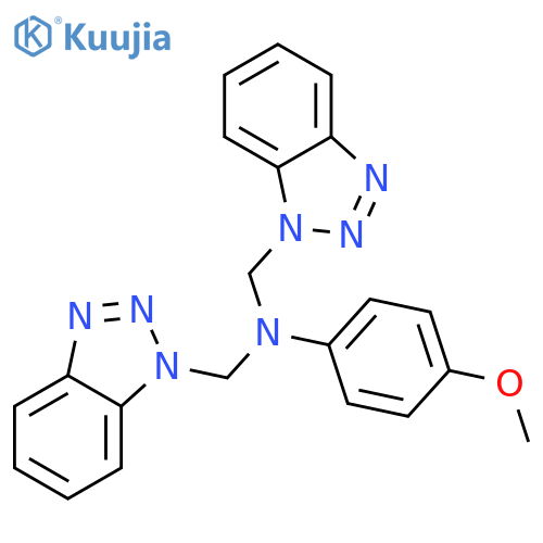 N,N-Bis(1H-1,2,3-benzotriazol-1-ylmethyl)-4-methoxyaniline structure