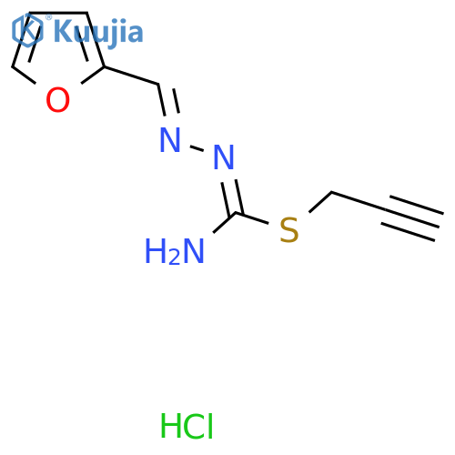 [N-(furan-2-ylmethylideneamino)-C-prop-2-ynylsulfanylcarbonimidoyl]azanium:chloride structure