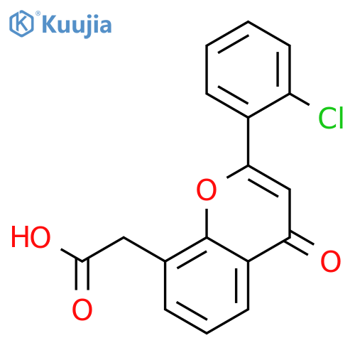4H-1-Benzopyran-8-acetic acid, 2-(2-chlorophenyl)-4-oxo- structure