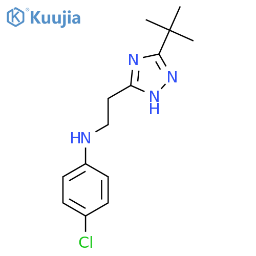 [2-(5-tert-Butyl-1H-[1,2,4]triazol-3-yl)-ethyl]-(4-chloro-phenyl)-amine structure