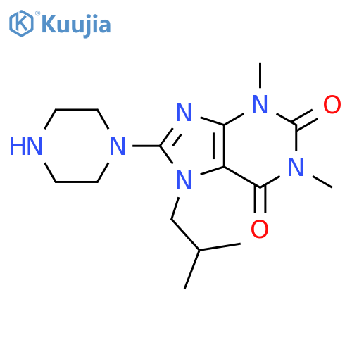 7-Isobutyl-1,3-dimethyl-8-piperazin-1-yl-3,7-dihydro-purine-2,6-dione structure