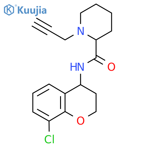 N-(8-chloro-3,4-dihydro-2H-1-benzopyran-4-yl)-1-(prop-2-yn-1-yl)piperidine-2-carboxamide structure