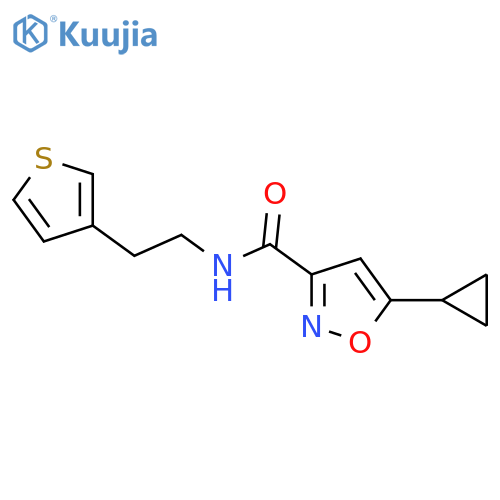5-cyclopropyl-N-[2-(thiophen-3-yl)ethyl]-1,2-oxazole-3-carboxamide structure