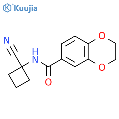 N-(1-cyanocyclobutyl)-2,3-dihydro-1,4-benzodioxine-6-carboxamide structure