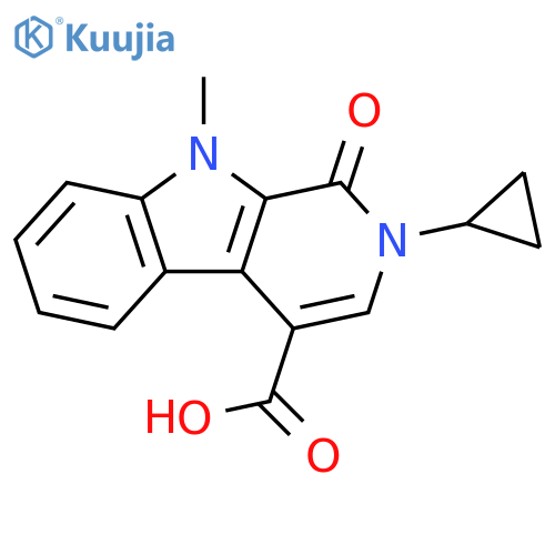 2-cyclopropyl-9-methyl-1-oxo-2,9-dihydro-1H-beta-carboline-4-carboxylic acid structure