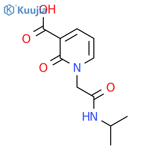 2-Oxo-1-{[(propan-2-yl)carbamoyl]methyl}-1,2-dihydropyridine-3-carboxylic acid structure