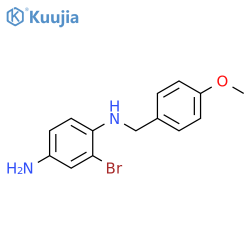 2-Bromo-1-N-[(4-methoxyphenyl)methyl]benzene-1,4-diamine structure