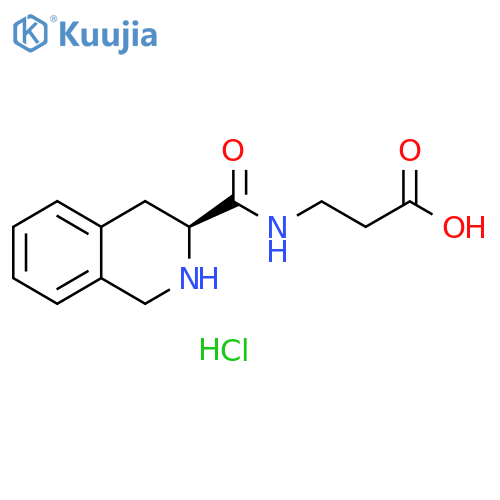 (S)-3-(1,2,3,4-tetrahydroisoquinoline-3-carboxamido)propanoic acid hydrochloride structure